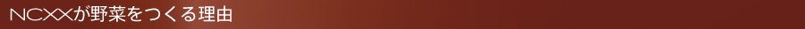 NCXXが野菜をつくる理由